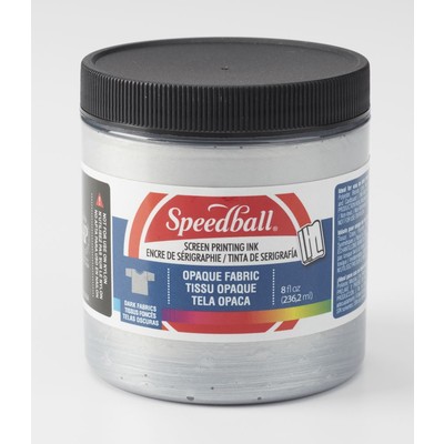 Opaque Fabric Screen Printing Ink, 8oz - Silver