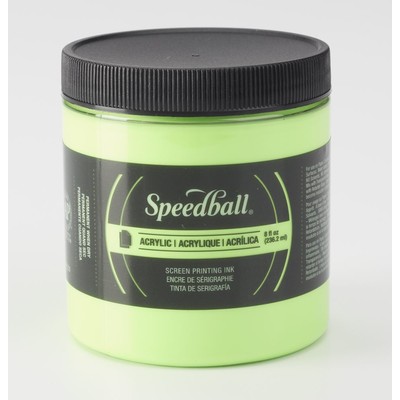 Acrylic Screen Printing Ink, 8oz - Fluorescent Lime Green