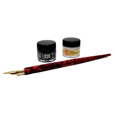 Signature Series Super Black India Ink & Pen Set