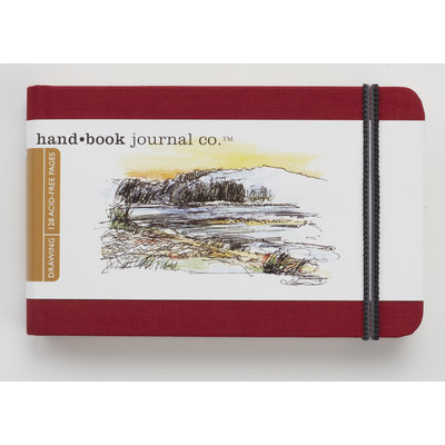 Drawing Journal, 3.5" x 5.5" Landscape - Vermilion Red