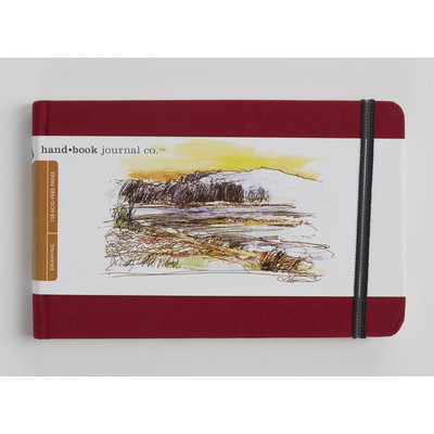 Drawing Journal, 5.5" x 8.25" Landscape - Vermilion Red