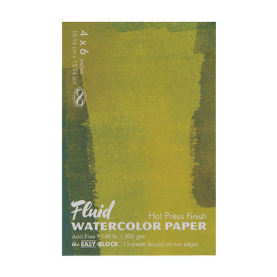 Fluid Watercolor Paper Block, Hot Press - 4" x 6"