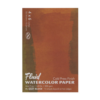 Fluid Watercolor Paper Block, Cold Press - 4" x 6"