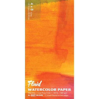 Fluid Watercolor Paper Block, Cold Press - 4" x 8"