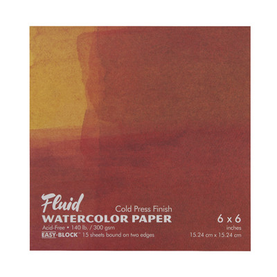 Fluid Watercolor Paper Block, Cold Press - 6" x 6"
