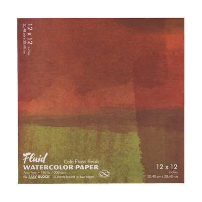 Fluid Watercolor Paper Block, Cold Press - 12" x 12"