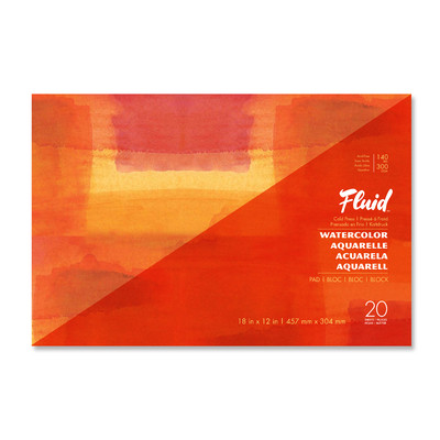 Fluid Watercolor Paper Pad, Cold Press - 12" x 18"