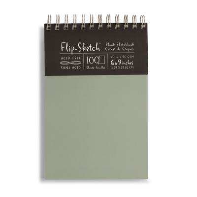 Flip-Sketch Blank Sketchbook, 6" x 9" - Mist