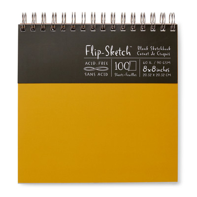 Flip-Sketch Blank Sketchbook, 8" x 8" - Butternut