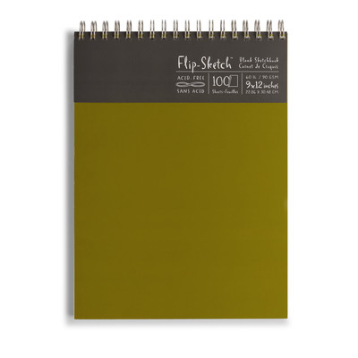 Flip-Sketch Blank Sketchbook, 9" x 12" - Fern