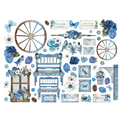 Stamperia Blue Land Collection - A4 Rice Paper - Rounds [DFSA4788]