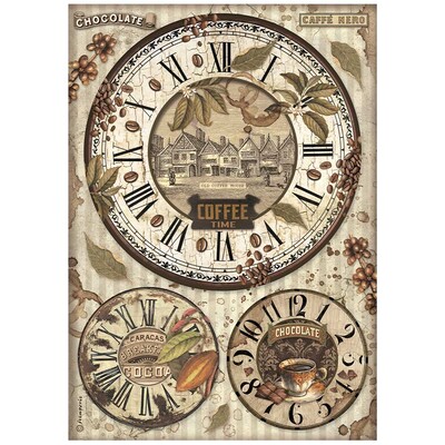 A4 Rice Paper, Coffee and Chocolate - Clocks