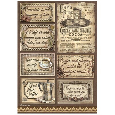 A4 Rice Paper, Coffee and Chocolate - Labels