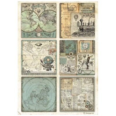 A4 Rice Paper, Voyages Fantastiques - 6 Cards