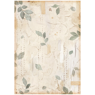 A4 Rice Paper, Create Happiness Secret Diary - Leaves