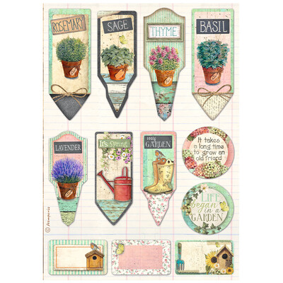 A4 Rice Paper, Garden - Tags & Labels