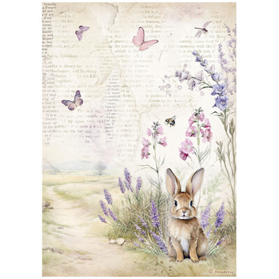 A4 Rice Paper, Lavender - Bunny