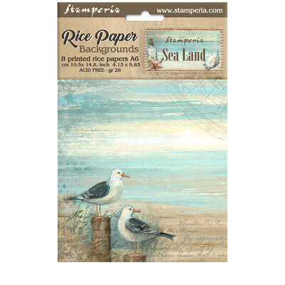 A6 Rice Paper Backgrounds, Sea Land