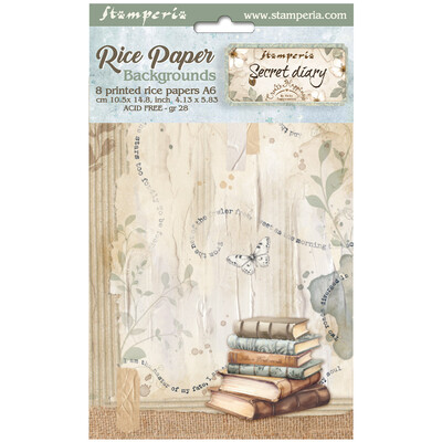 A6 Rice Paper Backgrounds, Create Happiness Secret Diary