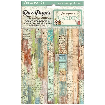 A6 Rice Paper Backgrounds, Garden