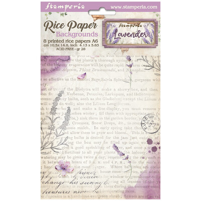 A6 Rice Paper Backgrounds, Lavender