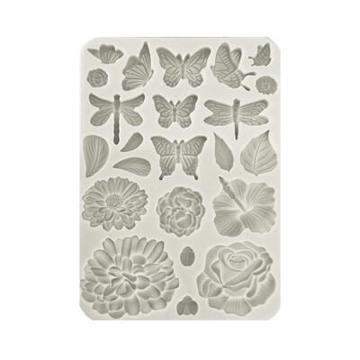 A5 Silicone Mould, Create Happiness Secret Diary - Butterflies & Flowers