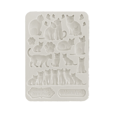 A5 Silicone Mould, Orchids and Cats - Cats