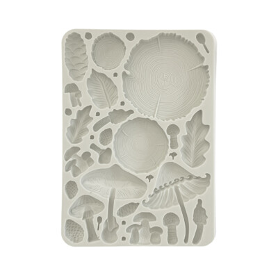 A5 Silicone Mould, Golden Harmony - Wood & Mushrooms