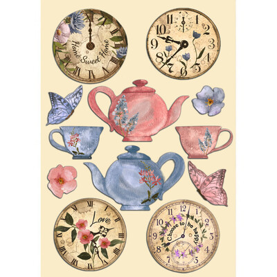 A5 Colored Wooden Shapes, Create Happiness Welcome Home - Clocks