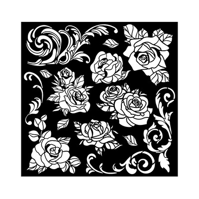 Thick Stencil, Shabby Rose - Rose Pattern