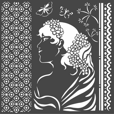 Thick Stencil, Hortensia - Lady Side