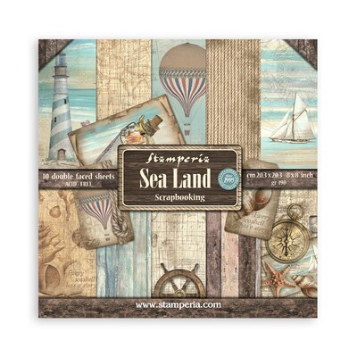 20.3X20.3cm (8"X8") Paper Pad, Sea Land