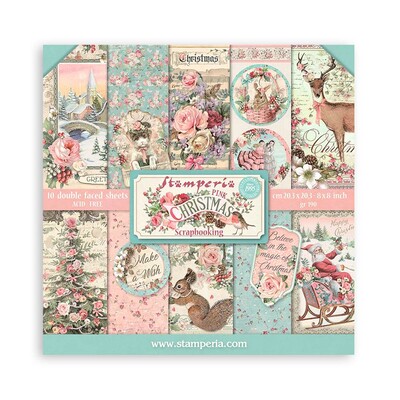 20.3X20.3cm (8"X8") Paper Pad, Pink Christmas