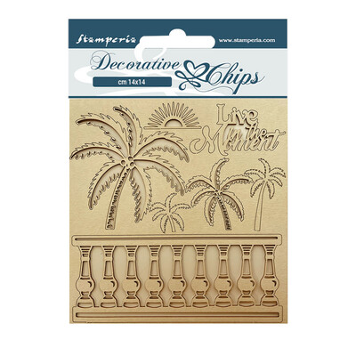 Decorative Chips, Blue Dreams - Palms
