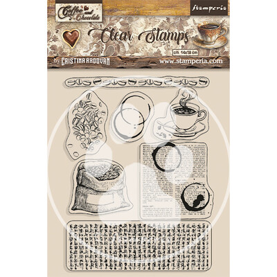 Clear Stamp, Coffee and Chocolate - Coffee Elements