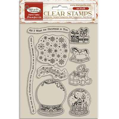 Clear Stamp, Gear Up For Christmas Snowglobes