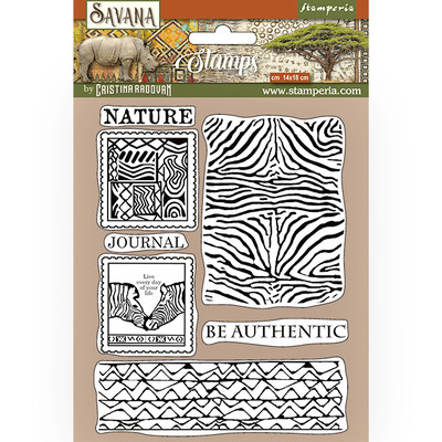 HD Natural Rubber Stamp, Savana - Zebra Texture