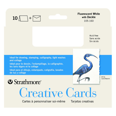 Creative Cards, 5" x 6.875" - Fluorescent White w/Deckle (10pk)