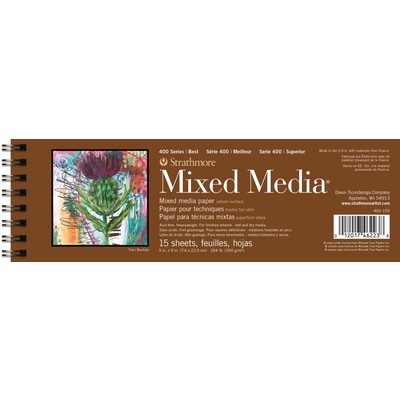 400 Series Mixed Media Pad, White - 3" x 9"