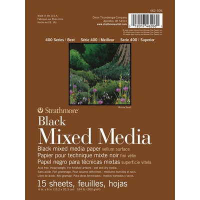 400 Series Toned Black Mixed Media Pad, 6" x 8"