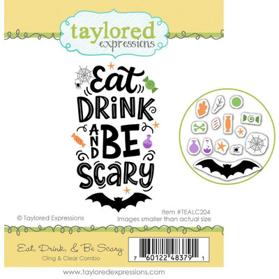 Cling & Clear Stamp Combo, Eat, Drink & Be Scary