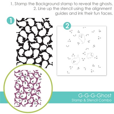 Stamp & Stencil Combo, G-G-G-Ghost