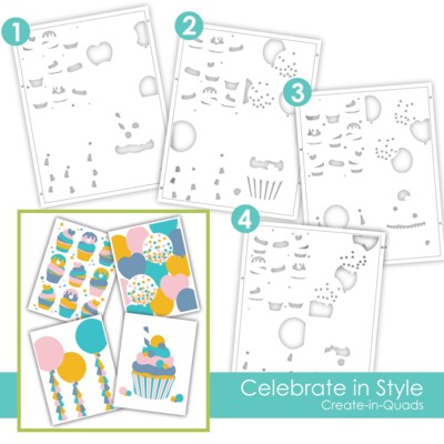 Layering Stencil, Create-in-Quads - Celebrate in Style