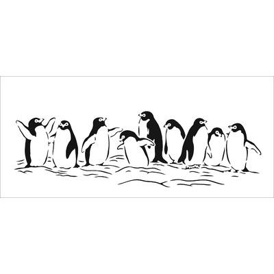 4X9 Slimline Stencil, Penguins