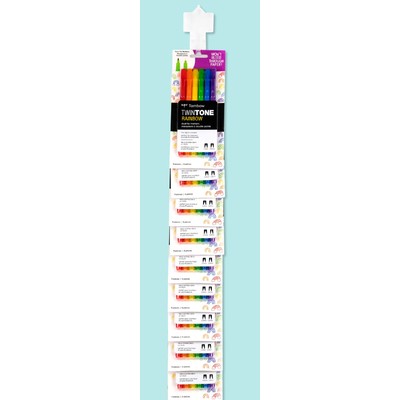 Clip Strip Display, TwinTone Dual-Tip Marker Rainbow (12 Sets)
