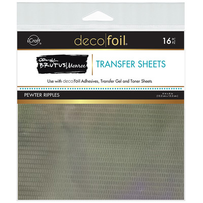 6X6 Deco Foil Transfer Sheets, Pewter Ripples