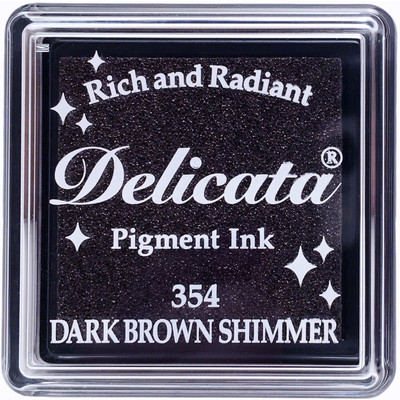 Delicata Ink Pad, Small - Dark Brown Shimmer