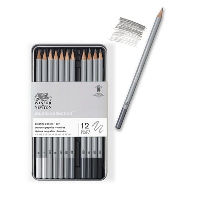 Studio Collection Graphite Pencil Tin, Soft (12 Piece)