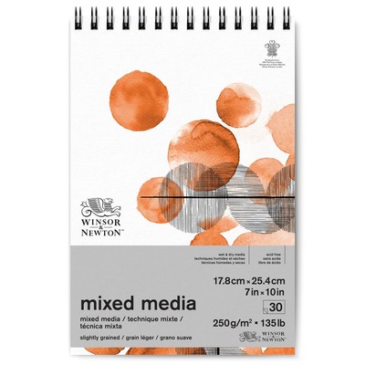 Spiral Mixed Media Paper Pad, 250gsm - 7" x 10"