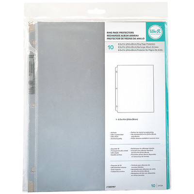 8.5X11 Page Protectors, Ring (10 Piece)
